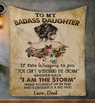 #ad To My Badass Daughter Blanket Gift From Dad Velveteen Plush Fleece Blanket $40.99