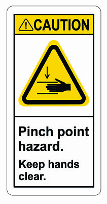 #ad Caution Pinch Point Hazard Sticker Decal Label Safety Free Shipping $62.50