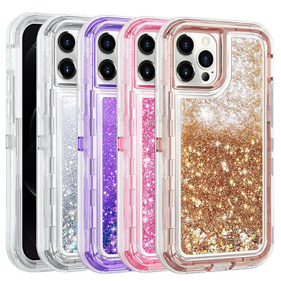 Shockproof Liquid Glitter Bling Case For iPhone 15 14 Pro Max 13 12 11 XR XS 876 $11.05