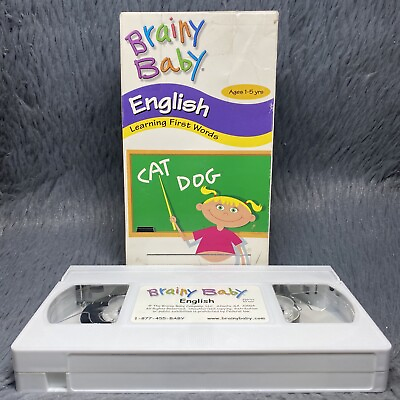 #ad Brainy Baby English Learning First Words VHS 2003 Video Educational Kids Tape $14.99