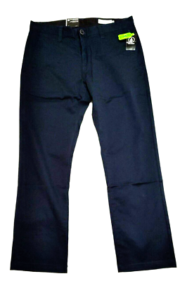 #ad Volcom Men#x27;s Frickin Modern Stretch Chino Pants Dark Navy Size 34 30 $20.77