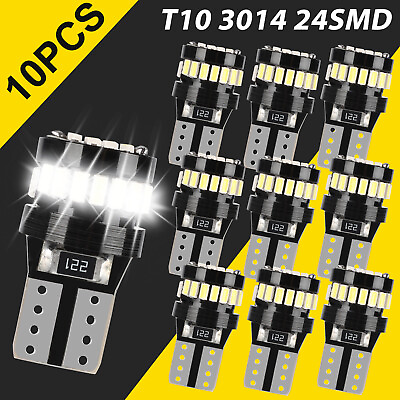 #ad 10X T10 194 168 W5W 2825 Super White LED License Plate Interior Light Bulb 6000K $10.98