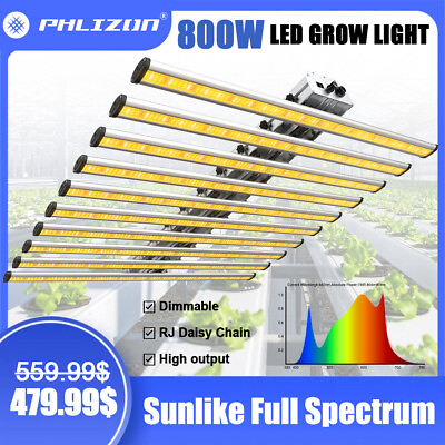 #ad Phlizon 8Bar 640W LED Commercial Grow Light Full Spectrum For Indoor Lamp Flower $439.67