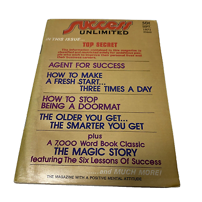 #ad Success Unlimited Magazine How To Make a Fresh Start Sept 1971 Vintage $10.30