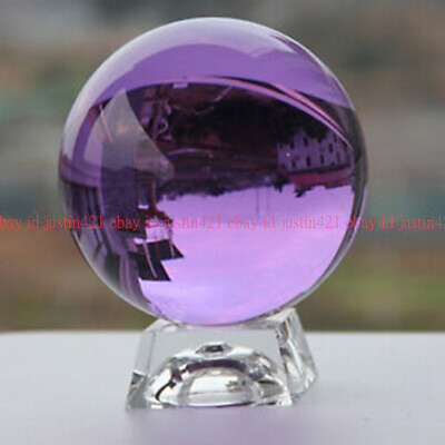 #ad Asian Rare Natural Quartz Clear Magic Crystal Healing Ball Sphere 40mm Stand $9.36