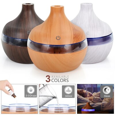 #ad 300ml Ultrasonic Essential Oil Aroma Diffuser Mist Humidifier 7LED Air Purifier $10.12