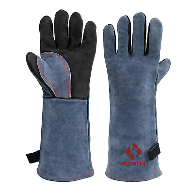 #ad 16 inch 932℉ MIG MMA TIG Welding Gloves Heat Fire Resistant BBQ Oven Mitt Gloves $15.99