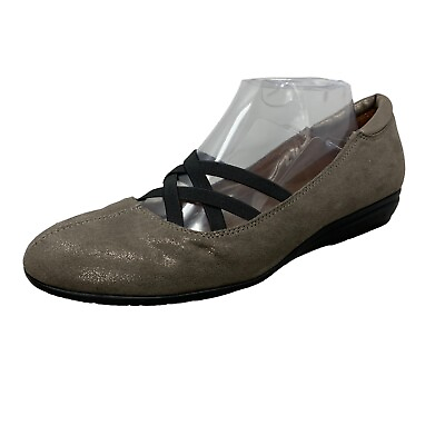 #ad Euro Soft Ballet Women#x27;s Comfort Metallic Brown Straps Split Toe Shoe Size 10M $18.69