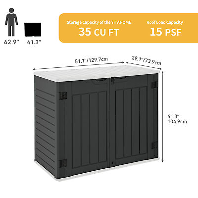 #ad Outdoor Resin Utility Storage Tool Shed Backyard Garden w Double Lockable Door $209.78