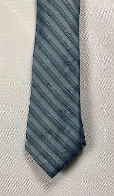 #ad Calvin Klein Mens Linen Striped Workwear Neck Tie New With Tag $12.99