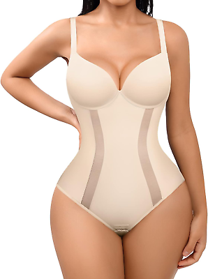 #ad Shapewear for Women Tummy Control Slimming Body Shaper Low Back Built In Bra Faj $19.99