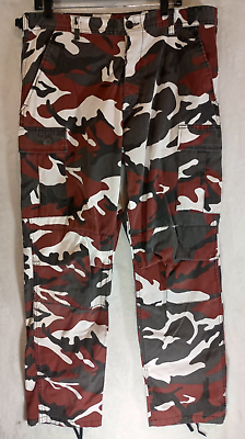 #ad Rothco BDU Tactical Military Camo Cargo Army Fatigues Red Camouflage Size Large $19.79