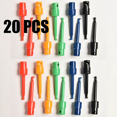 #ad 20 PCS SMD IC Test Hook Clip Mini Grabber Insulated copper for DIY Electrical $9.99