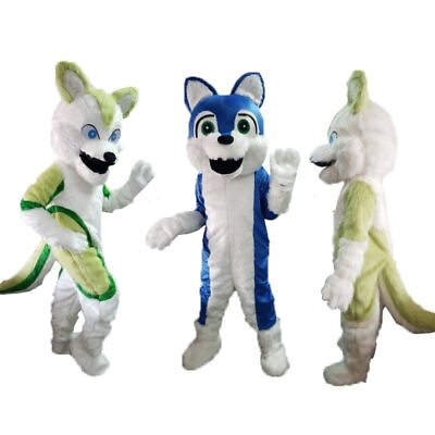 #ad Halloween Husky Dog Wolf Fox Mascot Costume Cosplay Mascotte Party Game Adults AU $593.38