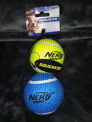 #ad *NEW* Nerf Dog 2 Pack 3#x27; Squeaky Tennis Balls 🥎🥎 For Dogs 🐕 $10.00