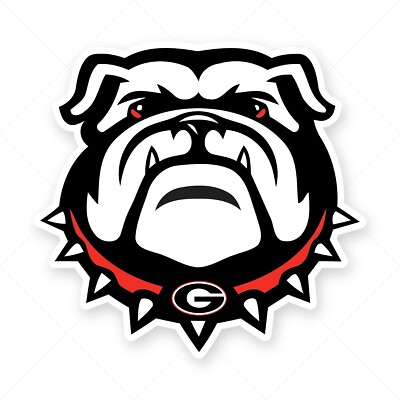 #ad Georgia Bulldogs Logo Die Cut Laminated Vinyl Sticker Decal $3.75
