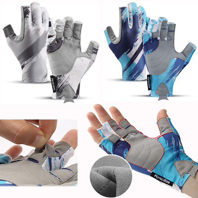 #ad Fishing Gloves Breathable UV Sun Protective Non Slip Cycling Half Finger Gloves $8.98