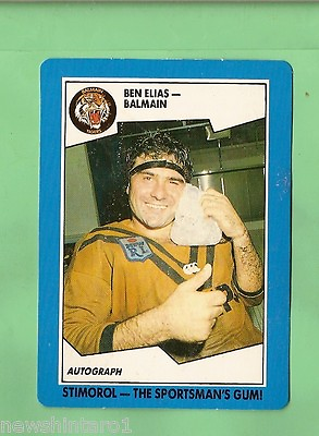 #ad 1989 STIMOROL RUGBY LEAGUE CARD #14 BEN ELIAS BALMAIN TIGERS AU $6.00