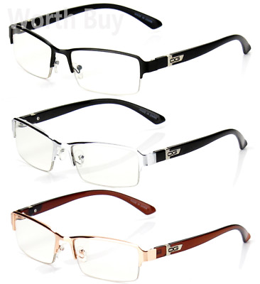 #ad Half Rim Men Women OG Eyewear Clear Lens Frame Eye Glasses Designer Fashion Nerd $8.95