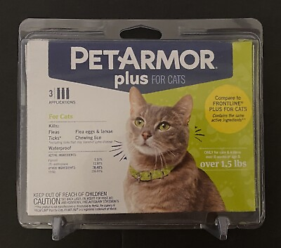 #ad Pet Armor Plus Flea amp; Tick For Cats amp; Kittens Over 8 Weeks amp; 1.5 lbs 3 Doses $21.99
