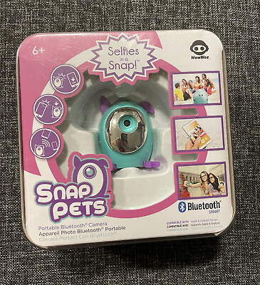 #ad New WowWee Snap Pets Portable Bluetooth Mint Blue Rabbit Remote Wireless Camera $6.99