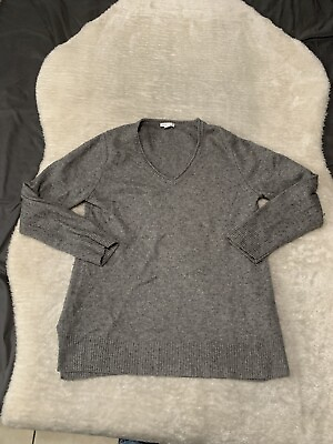 #ad J. Jill Womens 100% Cashmere Gray Tunic Sweater Size Small Long Sleeve $24.99