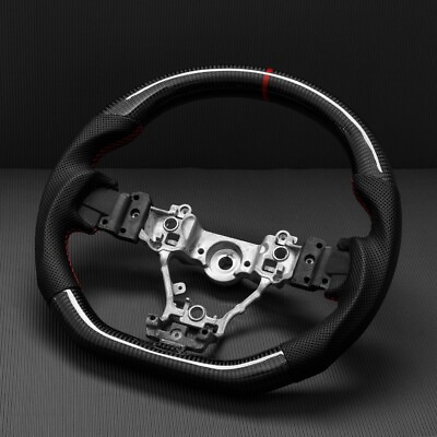 #ad Real carbon fiber Perforated D Shape Sport Steering Wheel Subaru 2015 21 WRX STI $399.00