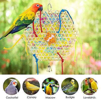 #ad Birds Parrot Tearing Chew Toy Cage Hanging Toys For Small Medium Birds 1 3PCS $17.72