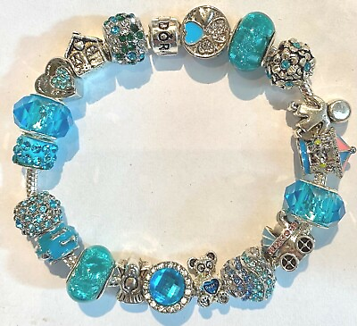 #ad ❤️Authentic PANDORA BRACELET It#x27;s A Boy 👶 Blue European Charms Beads amp; Box❤️ $159.00