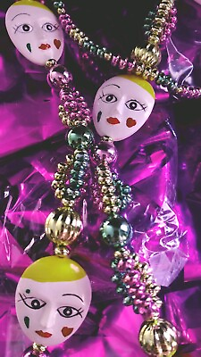 #ad Face Mardi Gras Party Party Necklace Bead $5.95