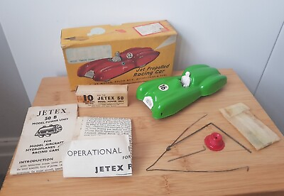 #ad Vintage JETEX Toy Jet Propelled Racing Car No. 16 In Green.celluloid.BOXED RARE GBP 139.99