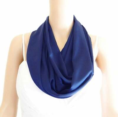 #ad Dark Blue Infinity Scarf. Silk Circle Scarf. Handmade Loop Scarf. Fashion Scarf. $12.59