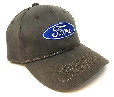 #ad FORD CLASSIC OVAL SCRIPT LOGO BROWN SUEDE ADJUSTABLE CURVED BILL HAT CAP RETRO $16.95