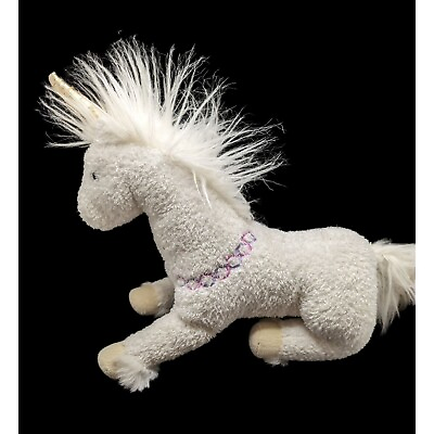 #ad Douglas White Unicorn Plush Cuddle Toy Stuffed Animal Horse Rose Flo floppy 12quot; $32.07