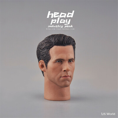 #ad 1 6th Ryan Reynolds Deadpool Head Sculpt Carved Fit 12in Male Action Figure Body $21.99