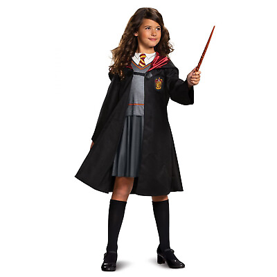 #ad Girls Harry Potter Hermione Granger Gryffindor Uniform Costume Hood Robe Dress $25.06