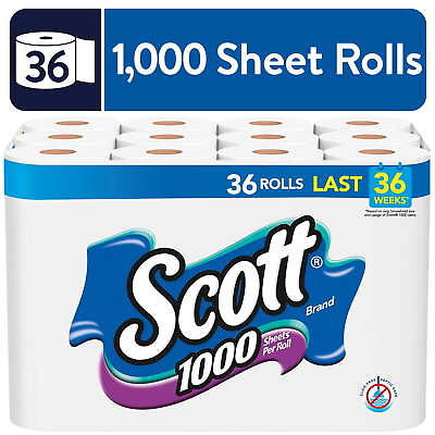 #ad Scott 1000 Toilet Paper 36 Rolls 1000 Sheets per Roll $29.87