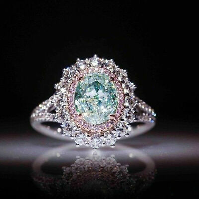 #ad Elegant 925 Sterling Silver Blue Topaz Fashion Wedding Engagement Ring Size 8 $15.74