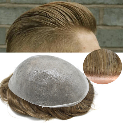 #ad Invisible Poly PU Hairpiece Ultra Thin Skin Mens Toupee Hair Replacement Systems $149.00