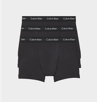 #ad 3 Three Pack Men#x27;s Calvin Klein Cotton Boxer Brief Black White Tri New In Box $19.74