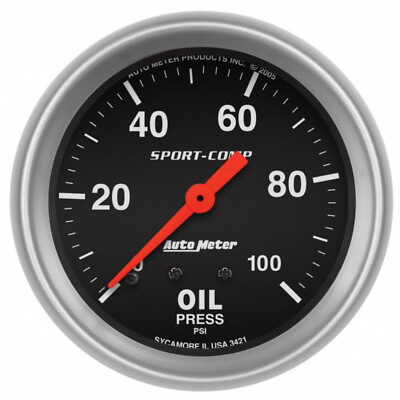 #ad AutoMeter Sport Comp Mechanical Oil Pressure 66.7mm 0 100 PSI $130.77
