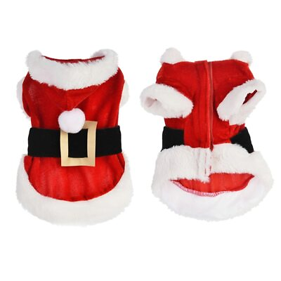 #ad Pet Christmas Winter Costume Santa Festival Clothes Pet Supplies Accessories $16.56