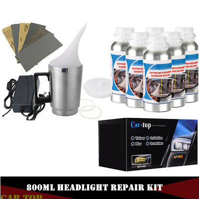 #ad Pro Headlight Restoration Repair Tool Liquid Car Polymer Kit Chemical Polishing $35.97