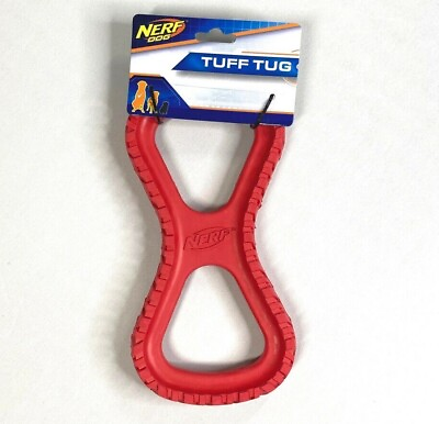 #ad NEW Nerf Red Tuff Tug Dog Toy tough rubber tire $19.99