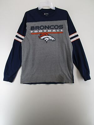 #ad NFL Team Apparel Mens L Pullover Long Sleeve Athletic Sweatshirt Gray Navy $16.00