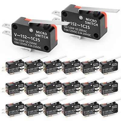 #ad 20PCS Micro Switch 1NO 1NC SPDT 15A 125 250VAC Straight Hinge Lever Arm Switc... $21.26