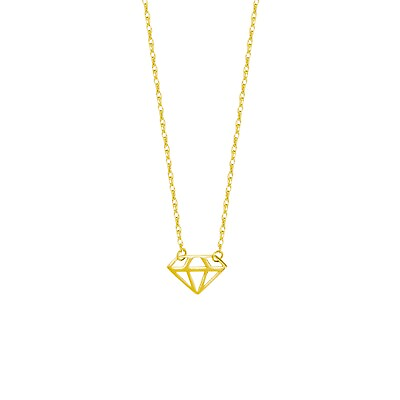 #ad Mini Diamond Shape Adjustable Rope Chain Necklace Real 14K Yellow Gold Up to 18quot; $85.79