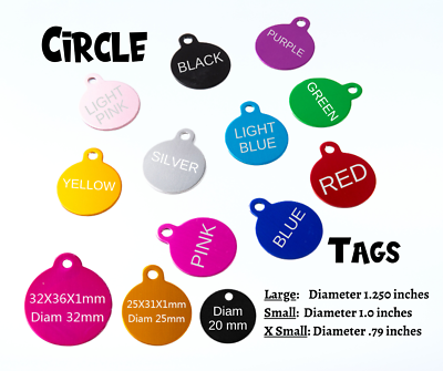 #ad #ad LASER ENGRAVED PERSONALIZED CIRCLE PET TAG ID DOG CAT NAME TAGS DOUBLE SIDE $4.50