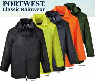 Portwest US440 Classic Waterproof Rain Jacket w Sealed Seams amp; Adjustable Hood $20.70