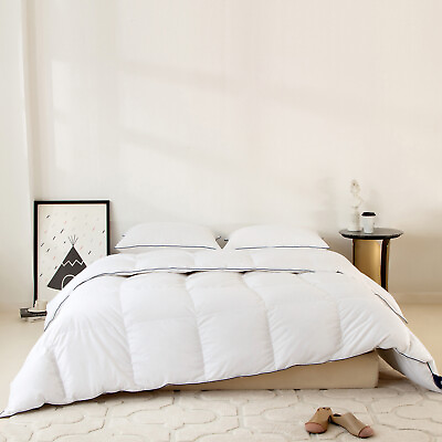 #ad Premium All Season Goose Down Feather Comforter White Duvet Insert Winter Warm $151.19